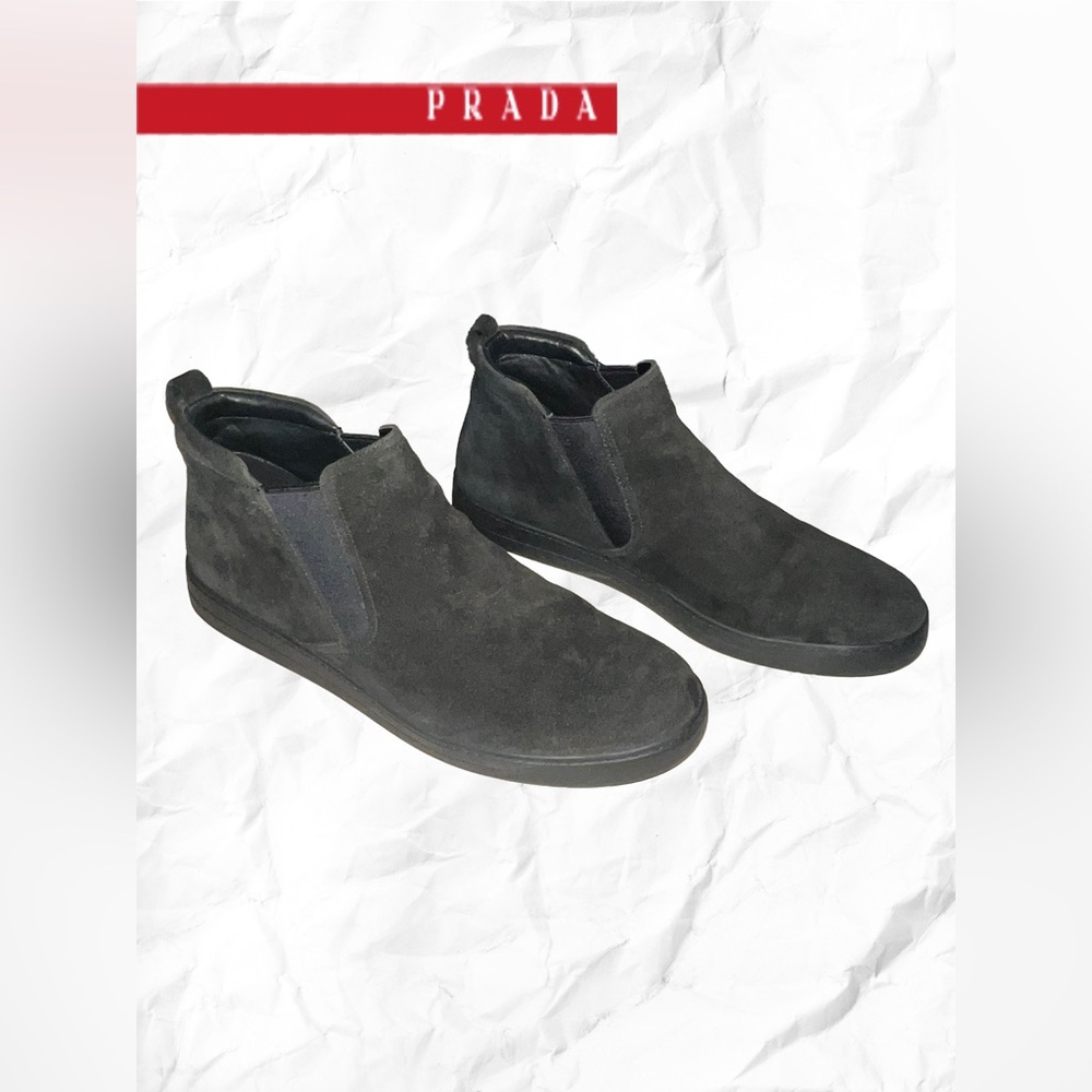 Prada Black Suede Chukka Boots